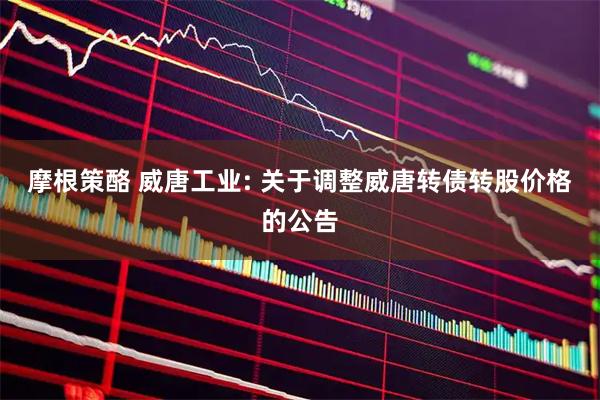 摩根策酪 威唐工业: 关于调整威唐转债转股价格的公告