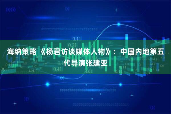 海纳策略 《杨君访谈媒体人物》：中国内地第五代导演张建亚
